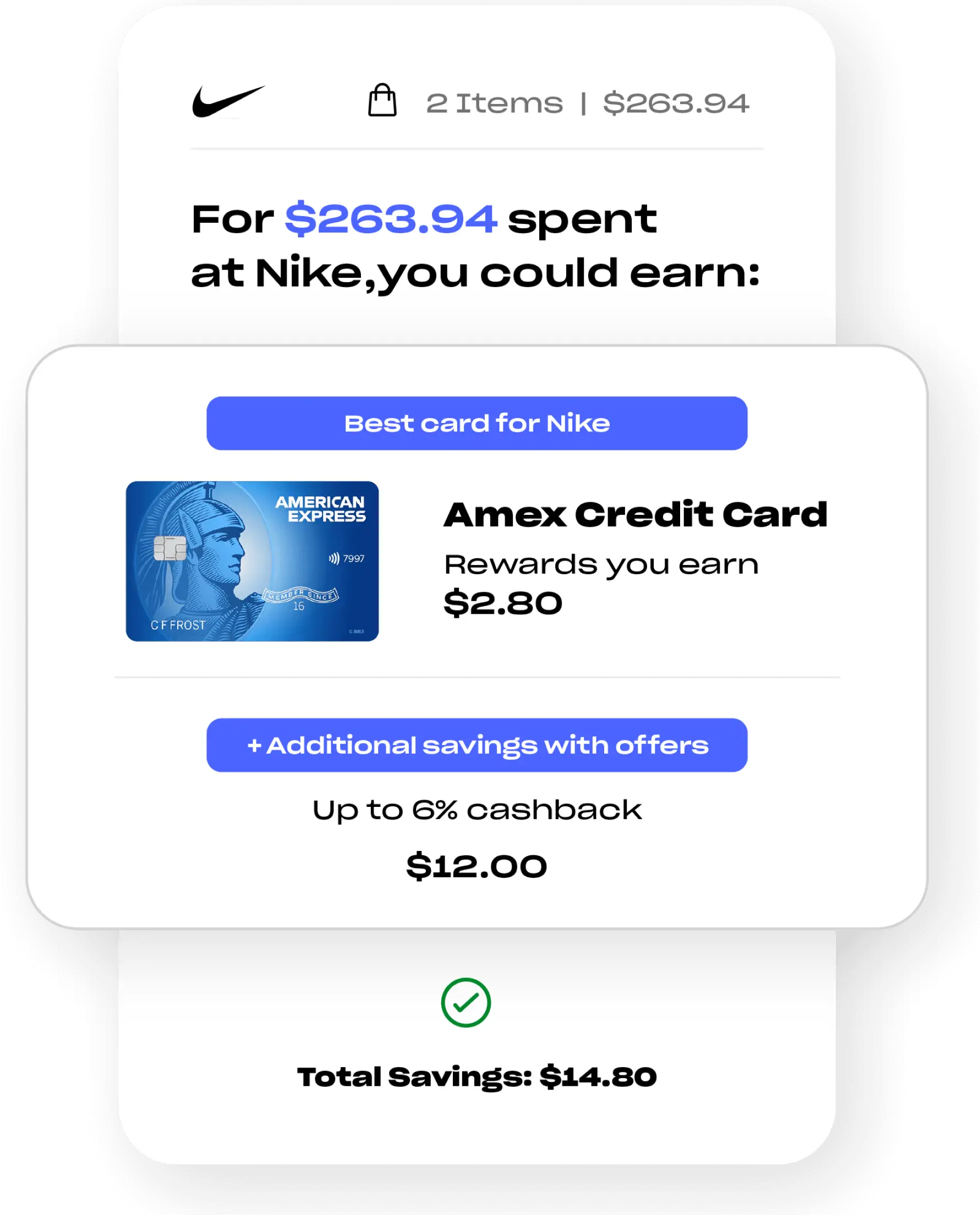 Do you know how much Cash Back you can earn. Get Alerts for
Best Card to use.